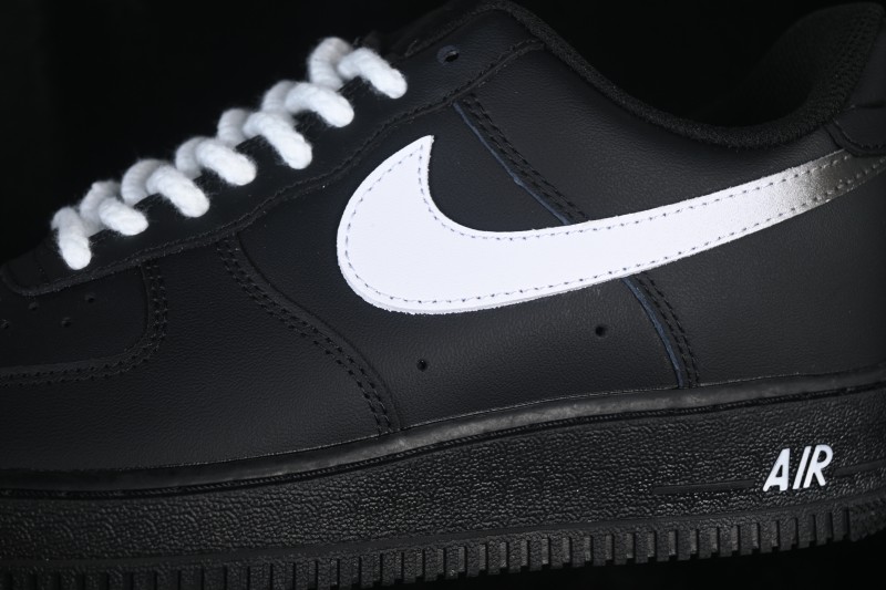 Nike Air Force 1 '07 Low Anime Theme Black and White Swoosh Sneakers - ZH0316-100