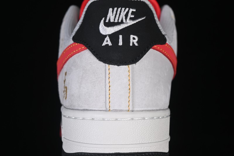 Nike Air Force 1 '07 Low Casual Sneakers with Red and Gold Chinese New Year Design - HT5088-629