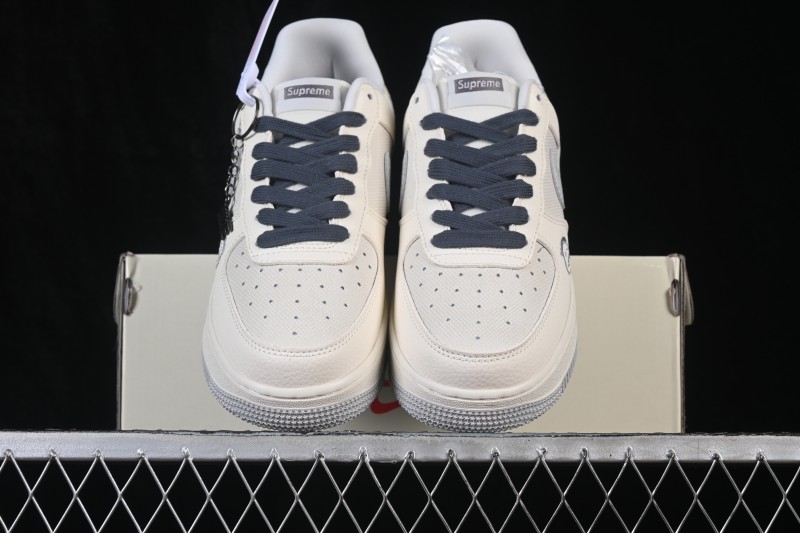 Nike Air Force 1 '07 Low Canvas White Grey Casual Skateboarding Shoes with Full-Length Air Cushion - DW8806-009