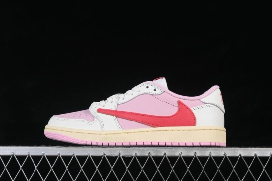 Nike Travis Scott x Air Jordan 1 Low OG AJ1 Retro Low-Top Sneakers with Reverse Swoosh Design - IQ7604-101