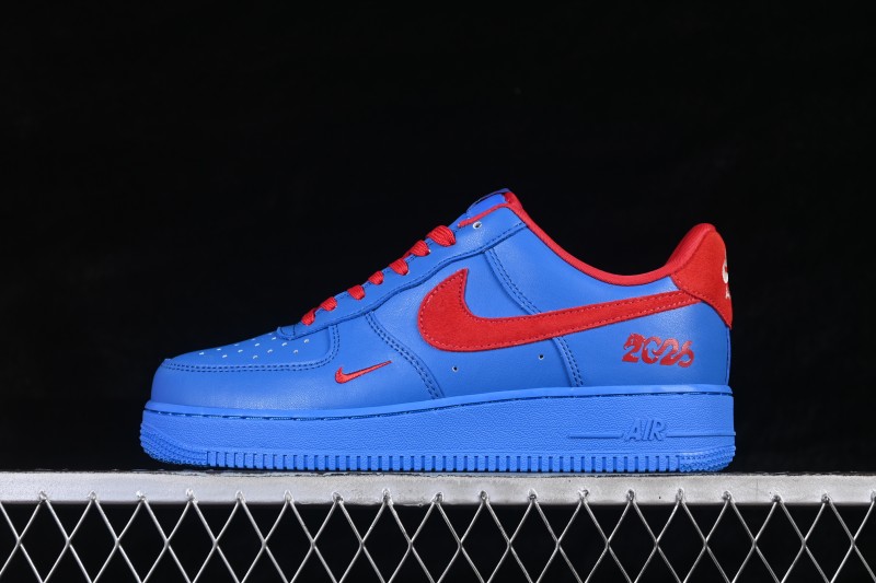 Nike Air Force 1 '07 Low Year of the Horse Limited Edition Casual Sneakers with Blue Flame and Red Accents - DF0188-128