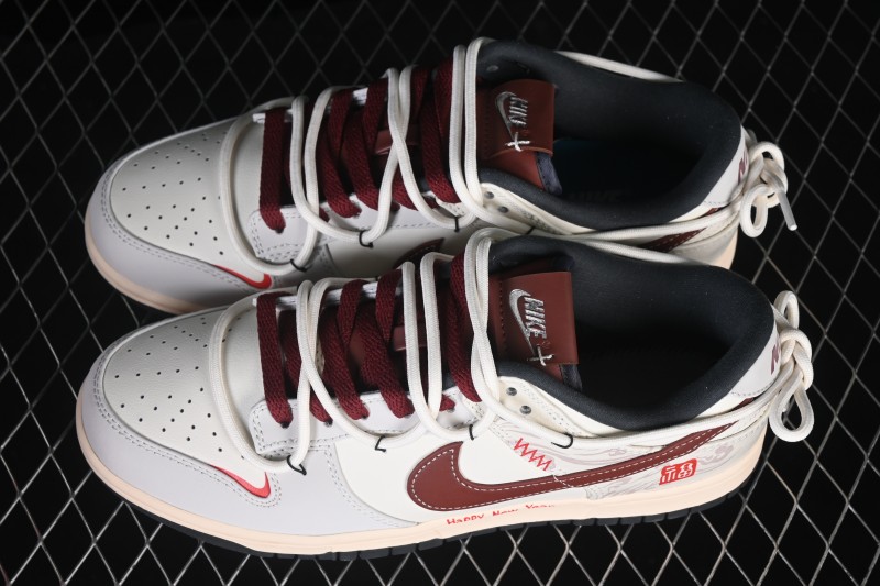 Nike SB Dunk Low Year of the Horse Cream White Red Low-Top Skateboarding Shoes - IM6670-202