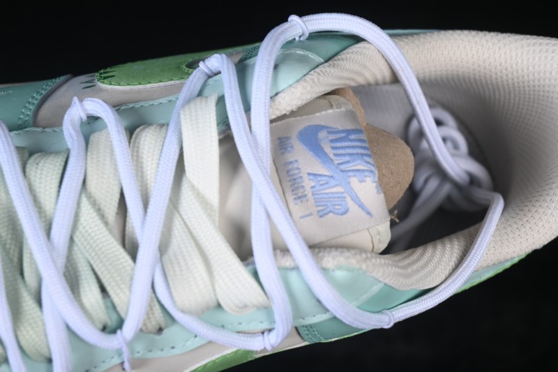 Nike Air Force 1 '07 Low Hand-Painted Graffiti Mint Haze Casual Sneakers - DB3301-919