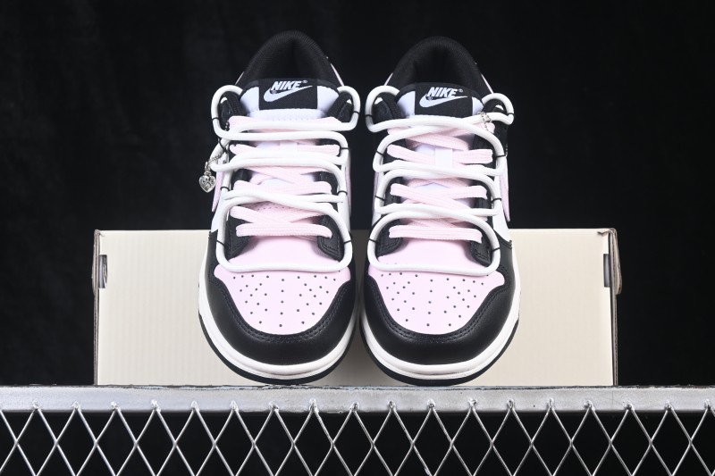 Nike SB Dunk Low Black Pink Strap Low-Top Skateboarding Shoes - CW1590-100