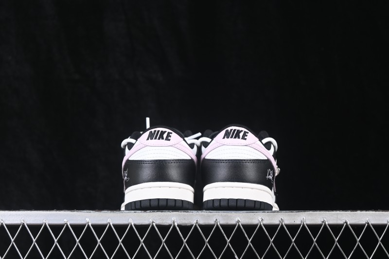 Nike SB Dunk Low Black Pink Strap Low-Top Skateboarding Shoes - CW1590-100
