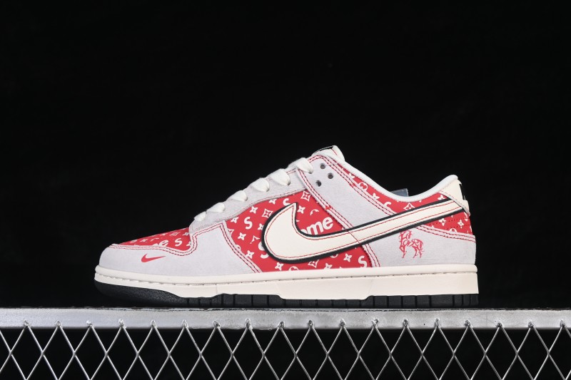 Nike SB Dunk Low Year of the Horse Limited Edition Red Pattern Retro Low-Top Casual Skateboarding Shoes - JP2026-107