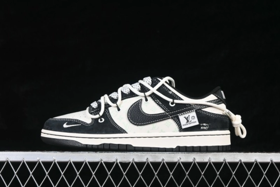 Nike SB Dunk Low Frosted Black White Custom Skateboarding Shoes - YX5066-396