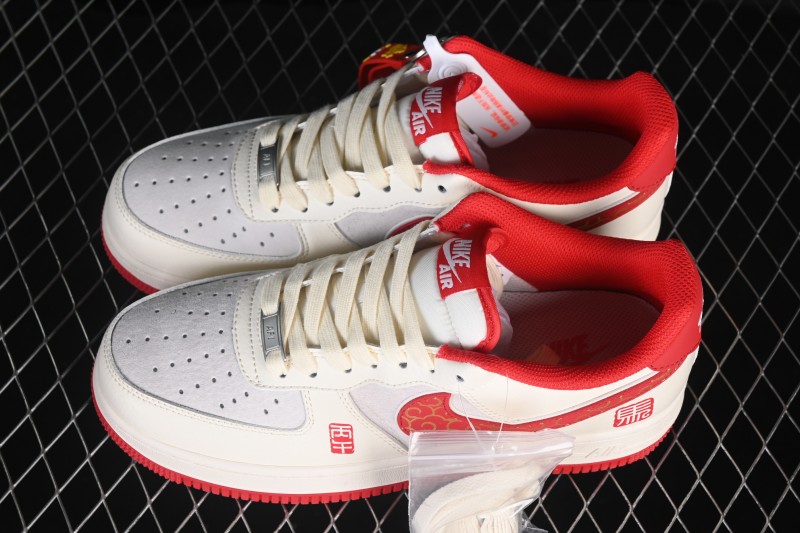 Nike Air Force 1 '07 Low Lunar New Year Casual Sneakers with Gold Cloud Pattern - HT5088-613