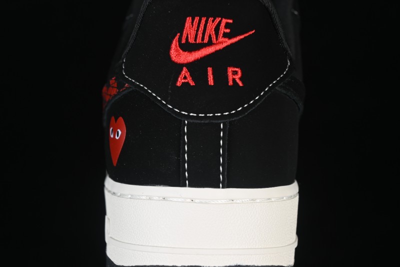 Nike Air Force 1 '07 Low x Comme des Garcons Play Black Heart Sneakers - LD1999-007