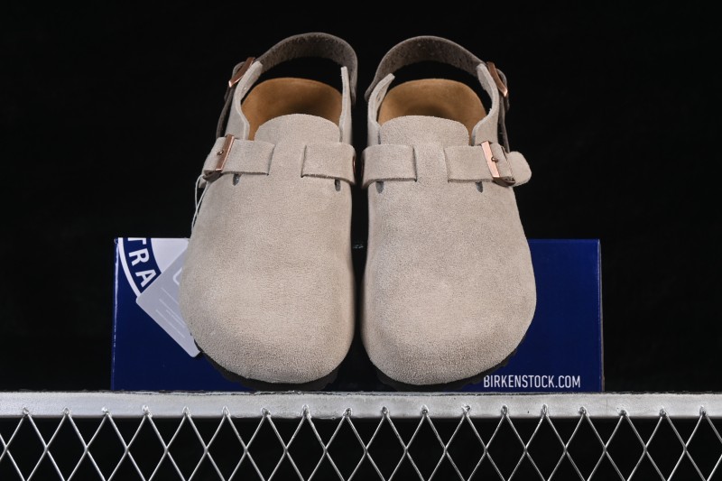 Birkenstock Grey Suede Sheepskin Lined Sandals with Soft Footbed