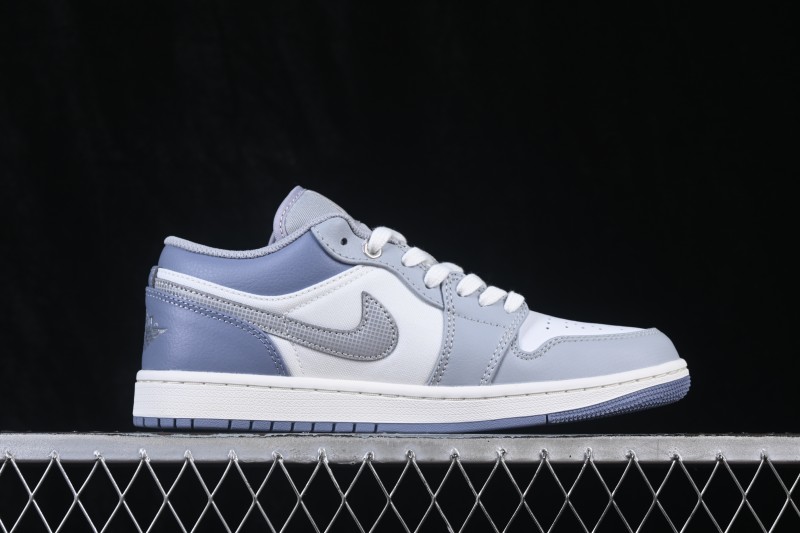 Nike Air Jordan 1 Low Retro Basketball Shoes with Classic White and Light Blue Colorway - IX5003-101