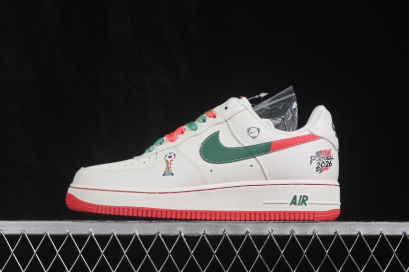 Nike Air Force 1 '07 Low Football Theme Casual Sneakers with Full-Length Air Cushion - DW8806-025