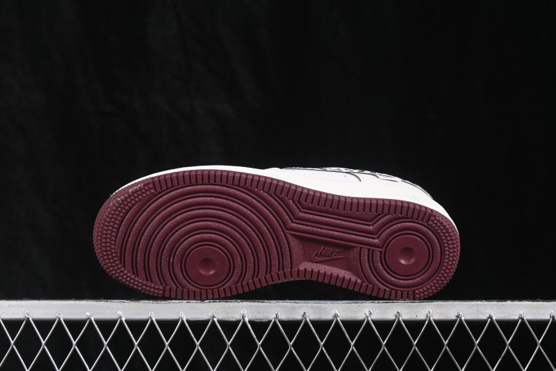 Nike Air Force 1 '07 Low Wild Berry Leopard Shadow Hand-Painted Casual Sneakers - FB1839-521