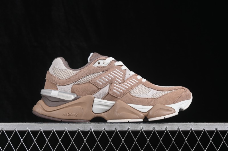 New Balance 9060 Retro Running Shoes with ABZORB Cushioning and Suede Overlays - U9060ETN