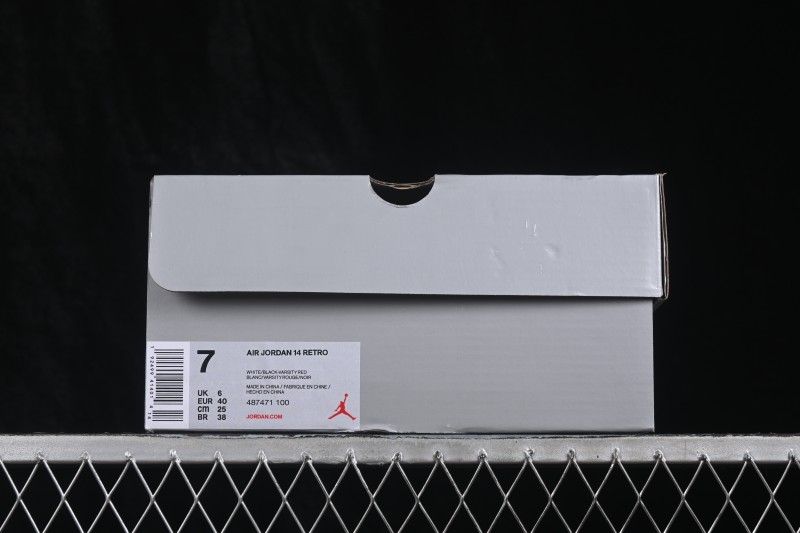 Air Jordan 14 Retro 'White Red' Premium Basketball Shoes - 487471-100