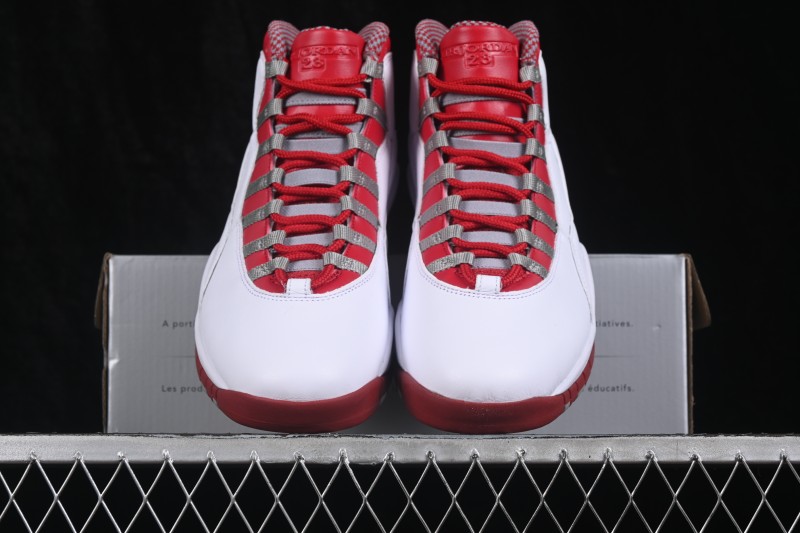 Nike Air Jordan 10 Retro Red Steel Basketball Shoes with Classic Design - 310805-161
