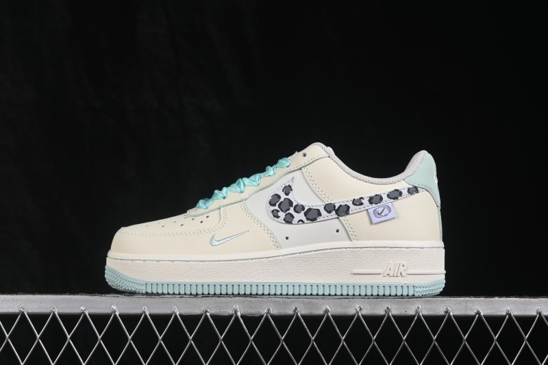 Nike Air Force 1 '07 Low Green Grape Leopard Pop Hand-Painted Graffiti Casual Sneakers - FB1839-112