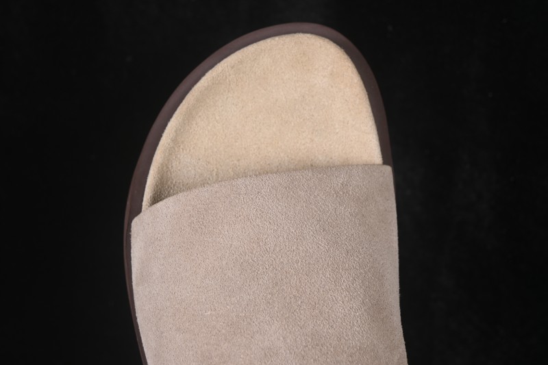 Brunello Cucinelli Suede Flat Slip-On Open-Toe Thong Sandals - MZUSOLY236CDK54 GREY