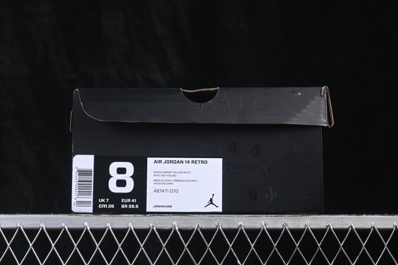 Air Jordan 14 Retro Thunder Black Yellow Basketball Shoes - 487471-070