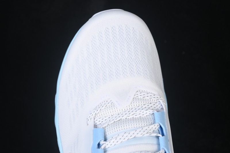On Cloudmonster 3 Cushioned Running Shoes – White/Light Blue with Silver-Grey Logo