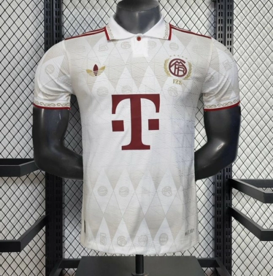 25/26 Player Version Bayern Munich White Diamond Pattern POLO Special Jersey