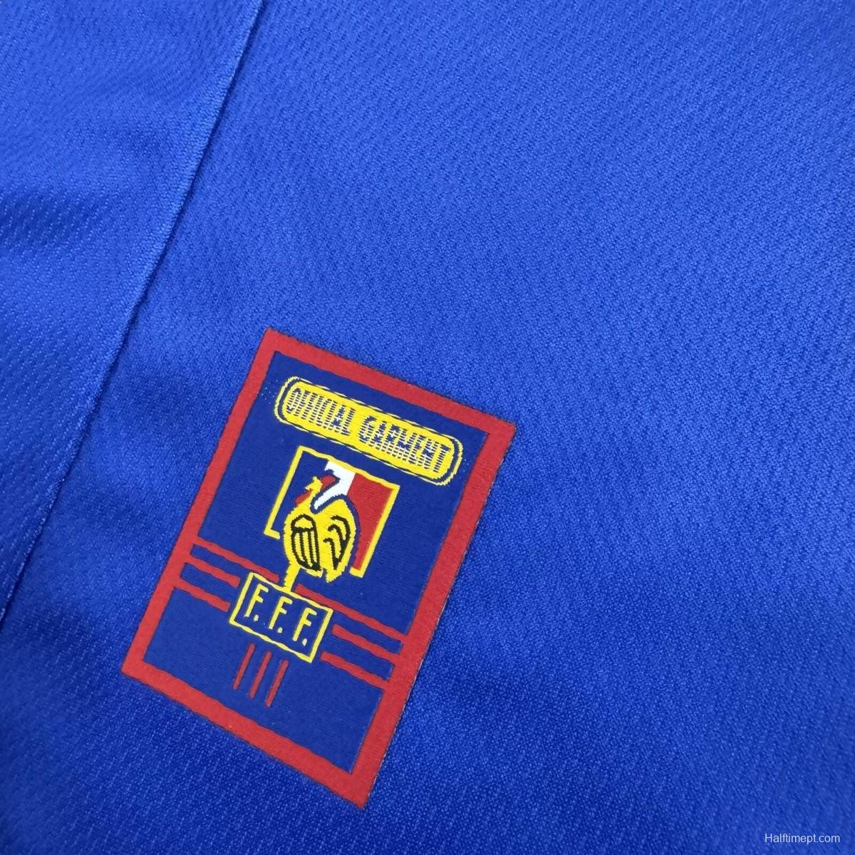 Retro Kids 1998 France Home Long Sleeve Jersey