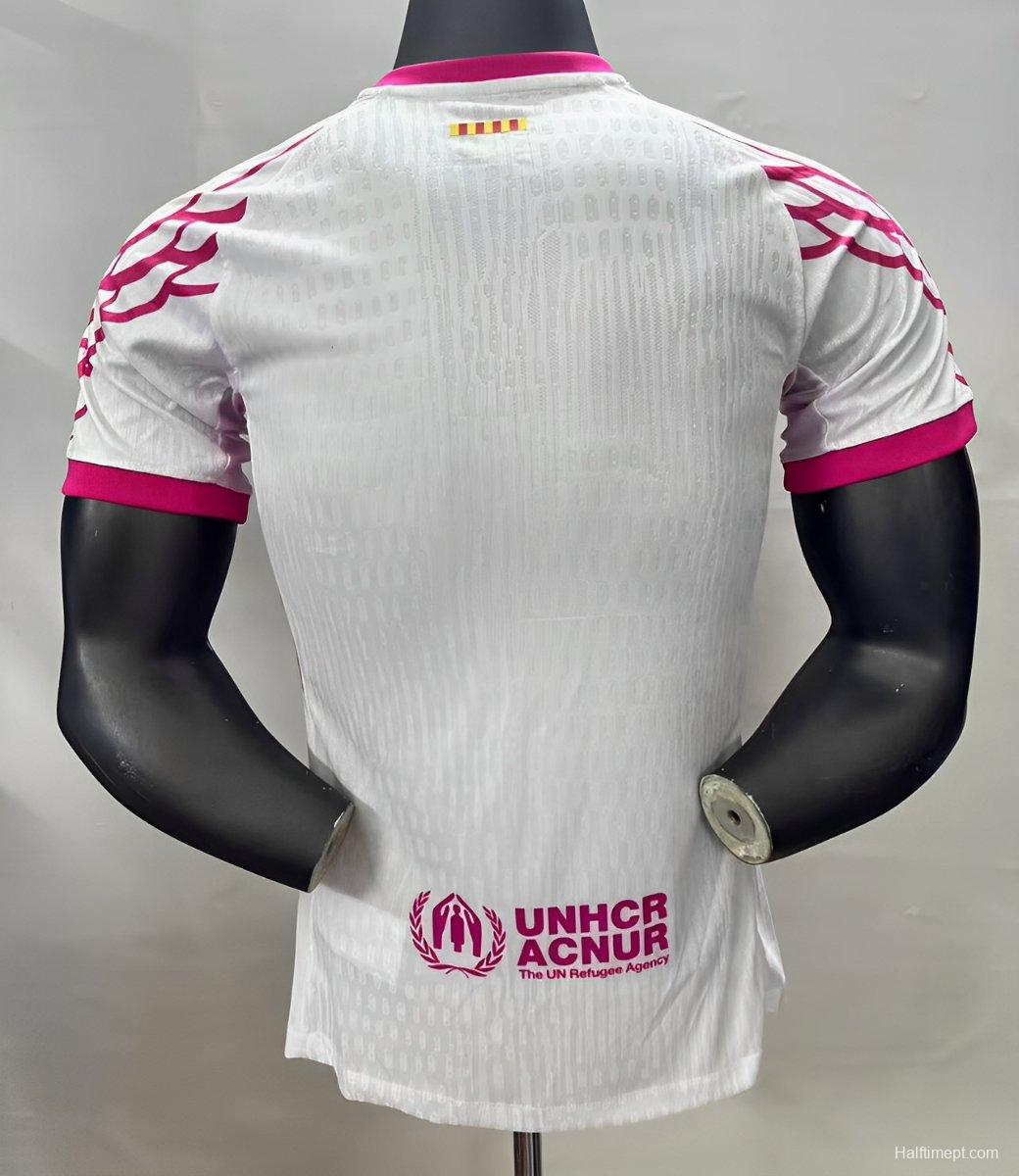 Player Version 25/26 FC Barcelona Pink with Diagonal Stripe Pattern Jersey