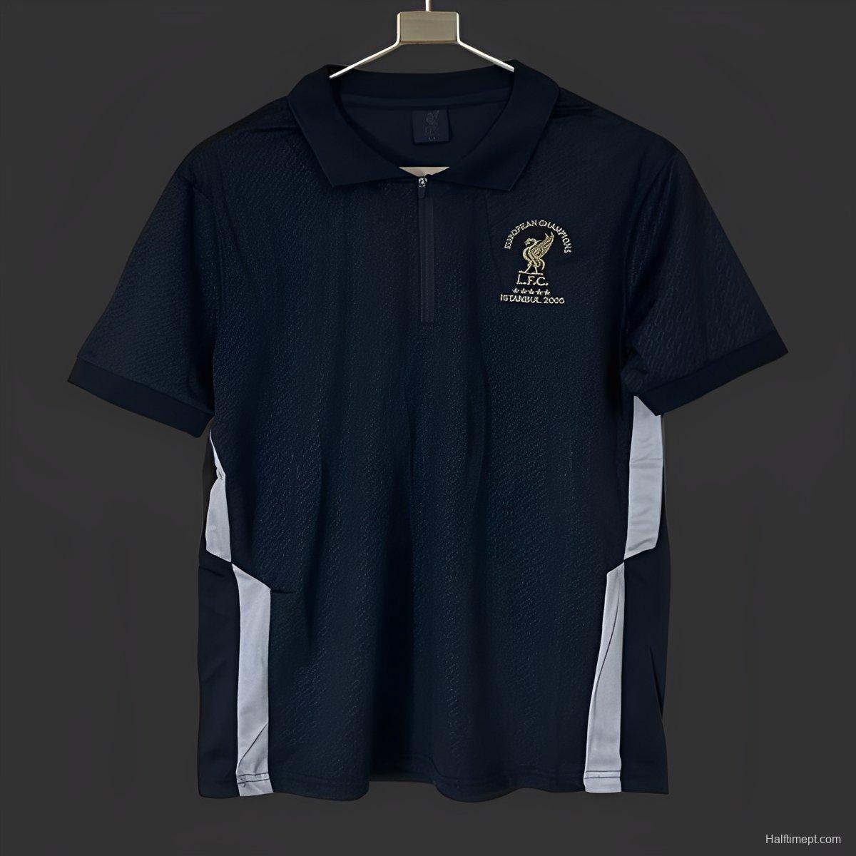 25/26 Liverpool Istanbul 2005 Print Polo Black Jersey