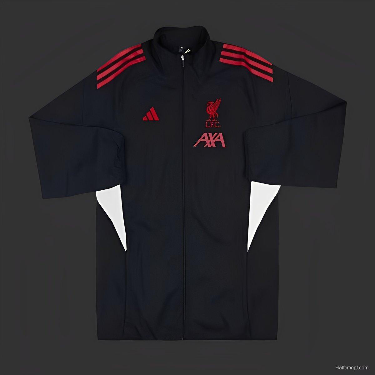 25/26 Liverpool  BLACK Full Zipper Windbreaker