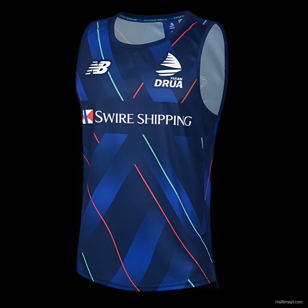 25/26 Fijian Drua Navy with Diagonal Stripes Training Vest