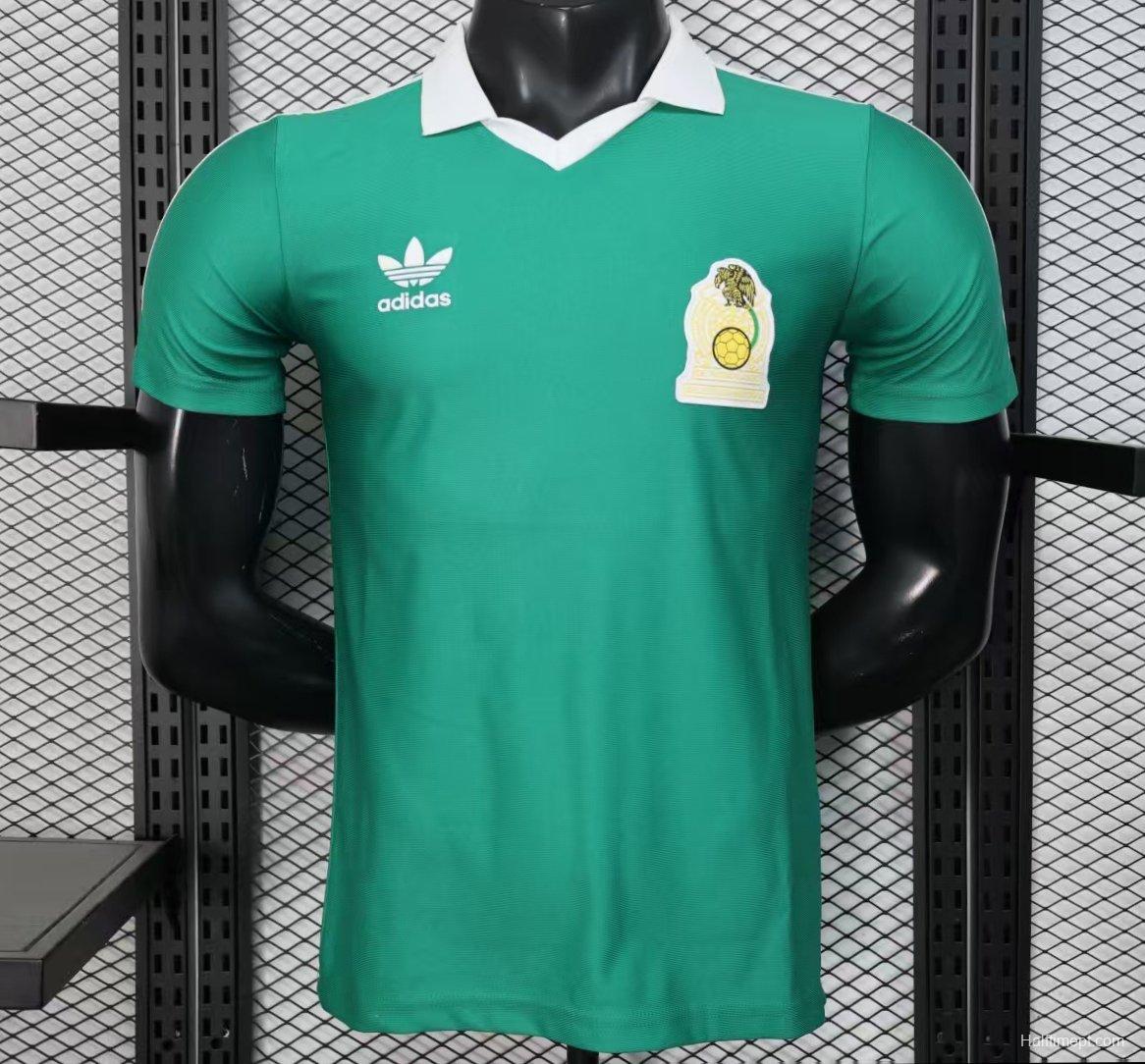 Player Version 2026 Mexico Retro Home Green with White Collar Jersey