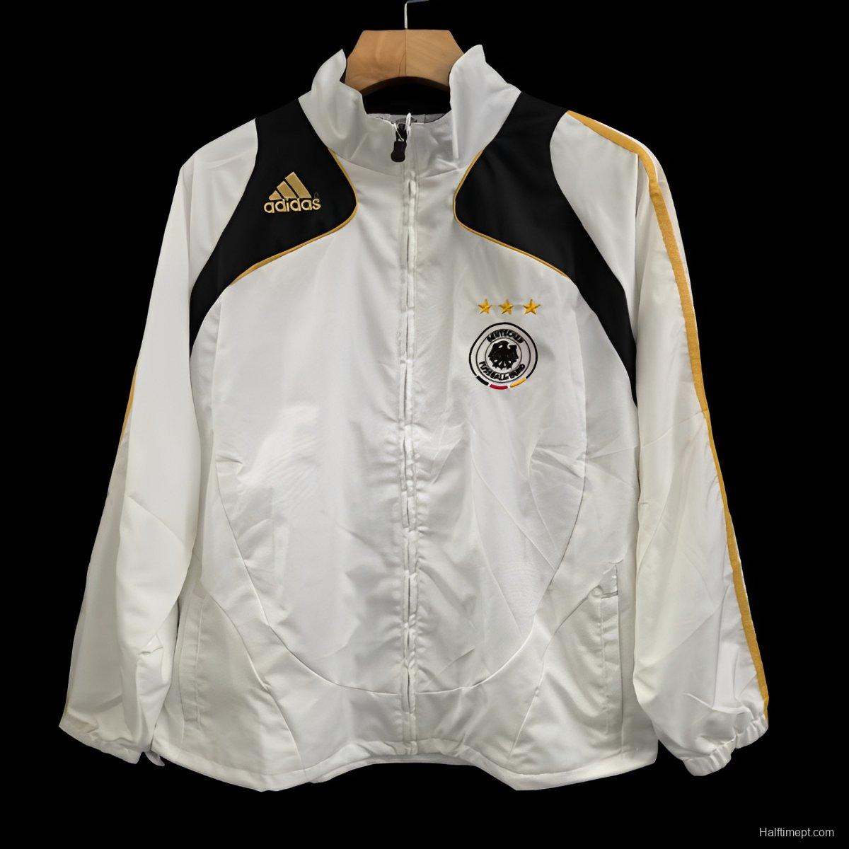 25/26 Germany White with Black Full Zipper Windbreaker