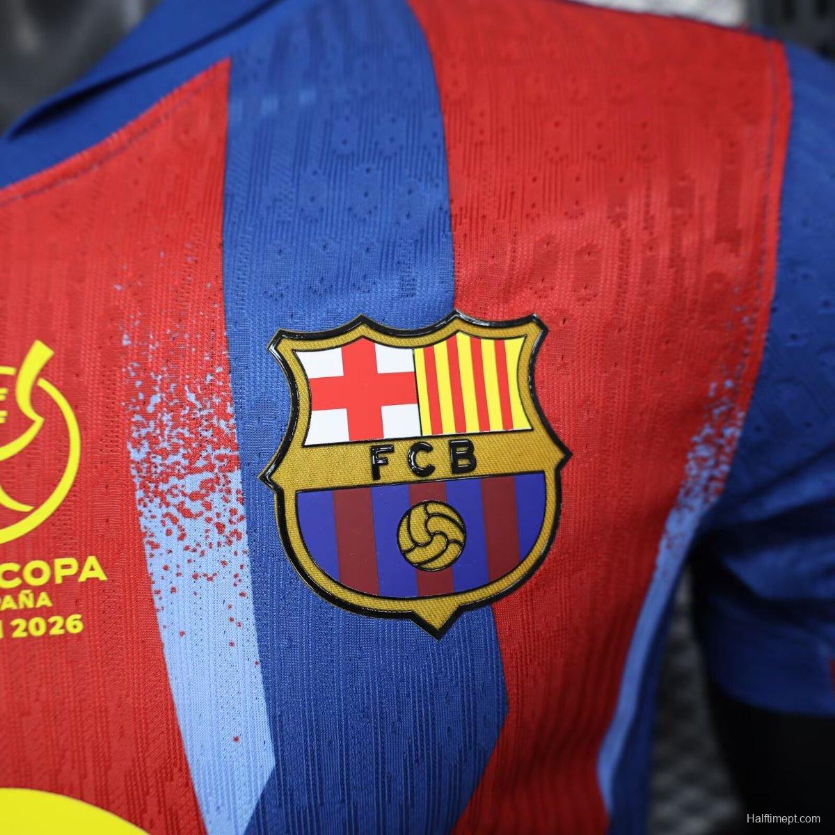 Player Version 25/26 Barcelona Forth Jersey With Supercopa Sponsor
