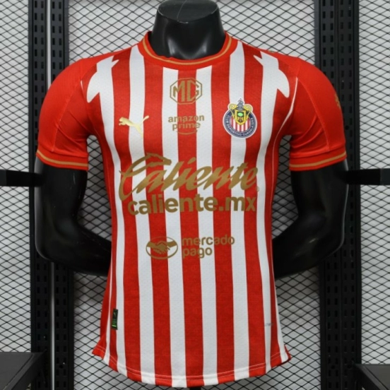 Player Version 26/27 Chivas de Guadalajara Red & White Stripes Home Jersey