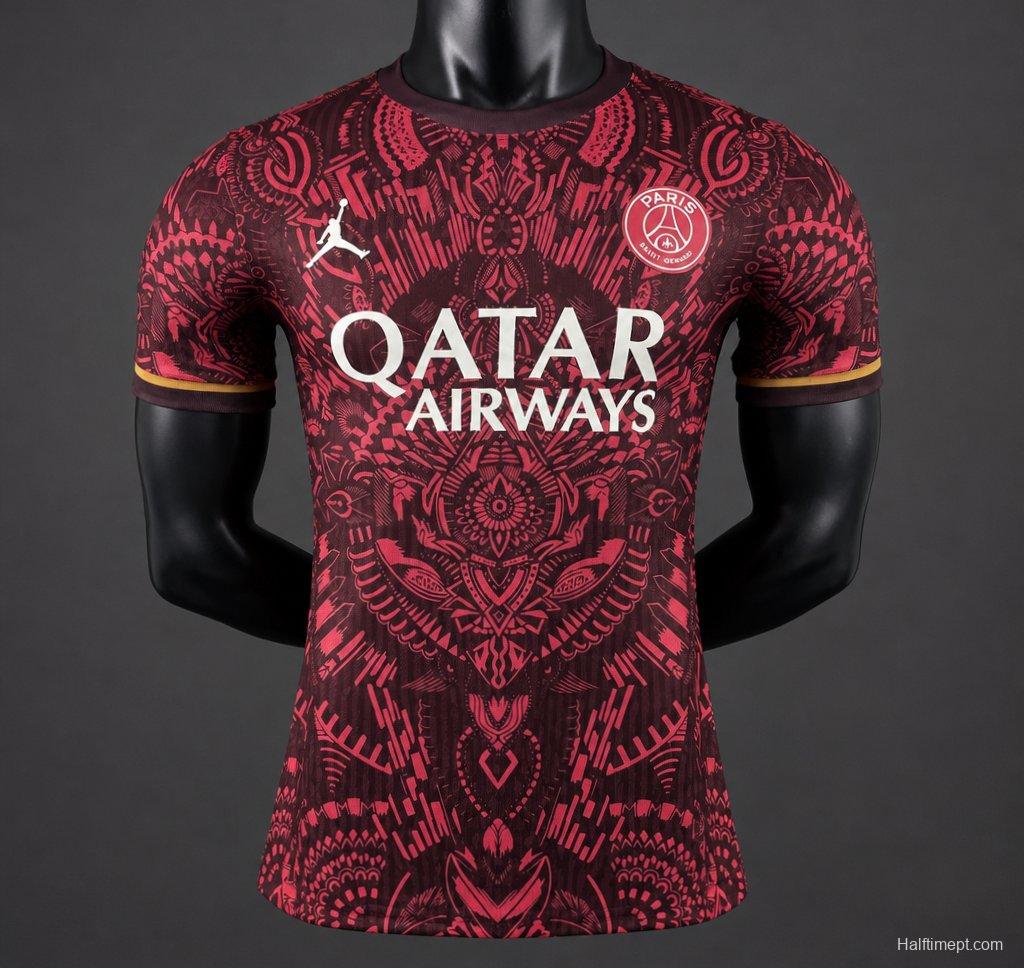 Player Version 26/27 Paris Saint-Germain Dark Red with Tribal Pattern Special Edition Jersey