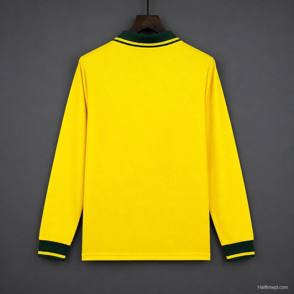 Retro 1994 Brazil Home Long Sleeve Yellow Jersey