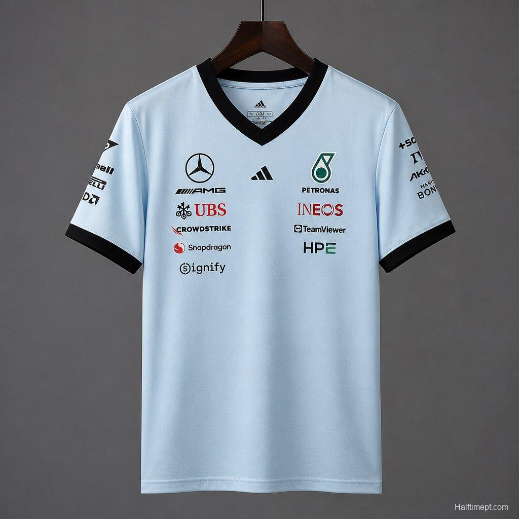 2026 F1 Mercedes-AMG Petronas F1 Team Light  Blue Training Jersey