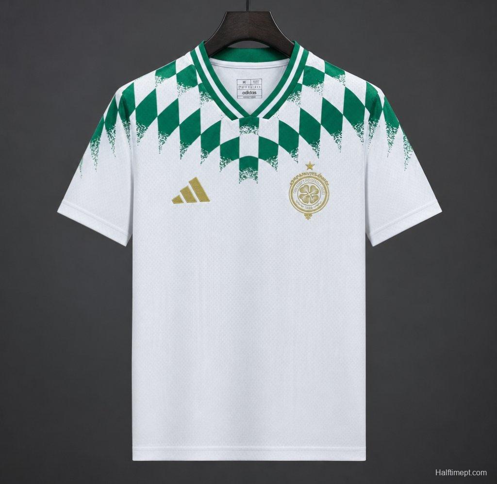 26/27 Celtic Stadium Pack White Jacquard 60Th Anniversary Jersey
