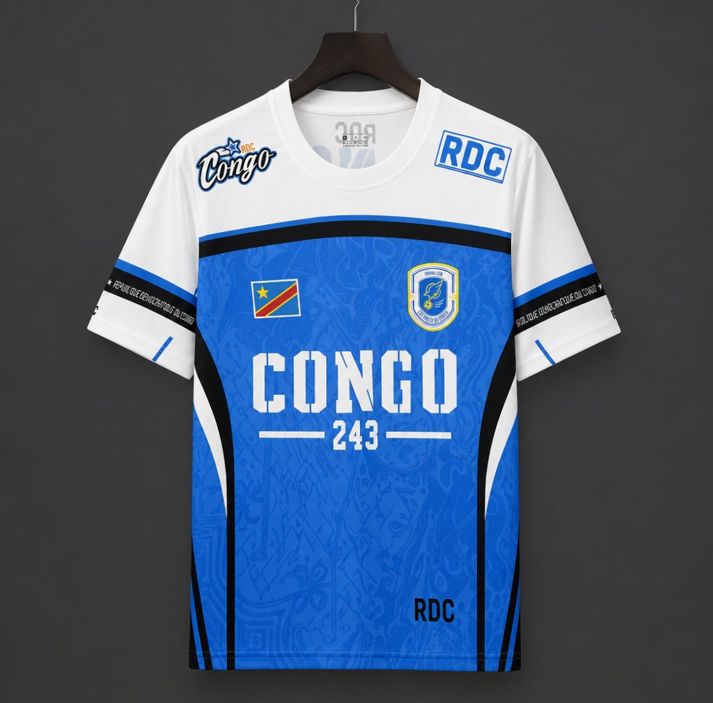 2026 DR Congo Blue with White "CONGO 243" Special Edition Jersey