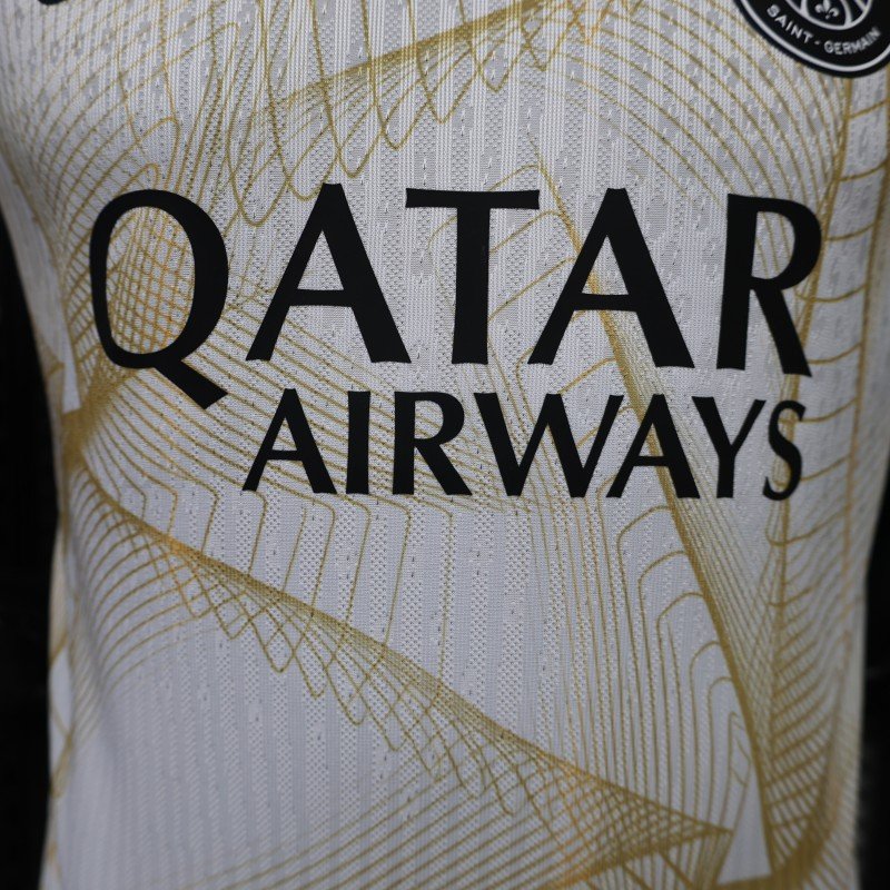 Player Version 26/27 PSG/Paris Saint-Germain Pre-Match White/Gold Jersey