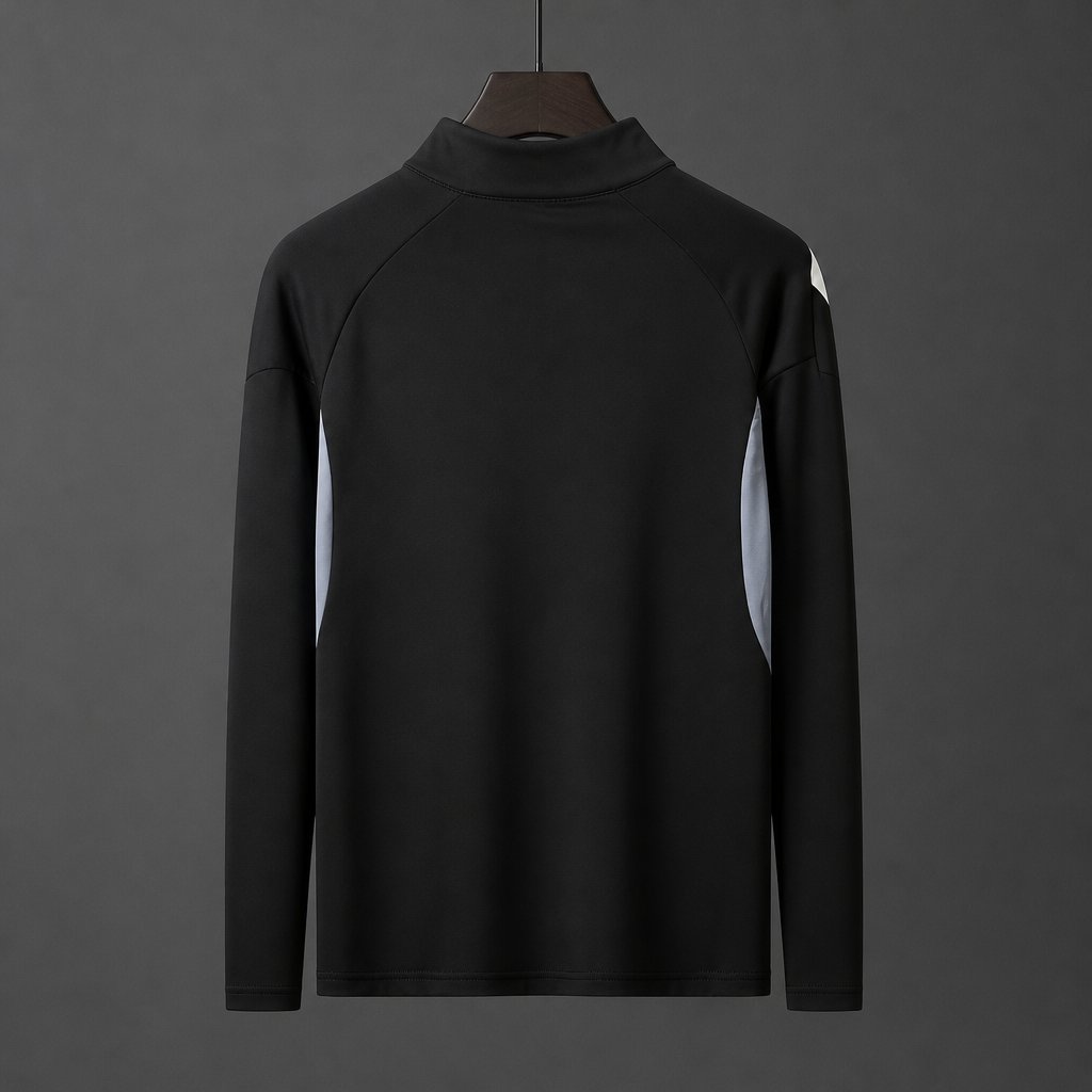 26/27 Granada Black  Long Sleeve Half-Zip Jersey